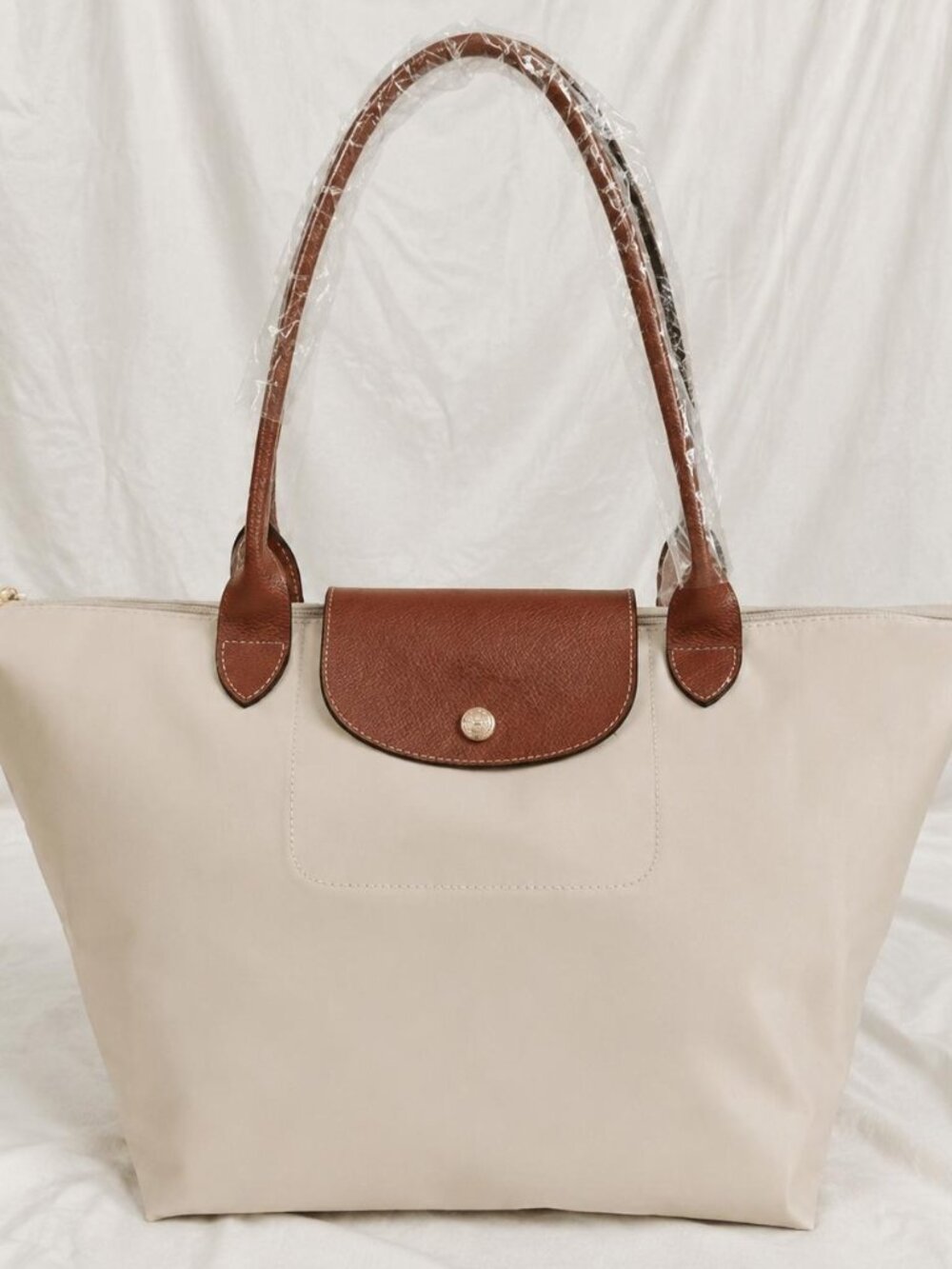 Longchamp Le Pliage S NWT Cream Shoulder Tote Bag